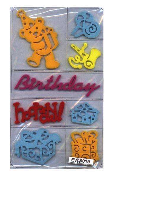 HAPPY BIRTHDAY - foam stamps - pack size 175x100mm