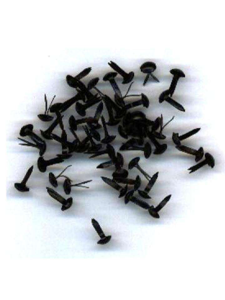 BRADS:  large round black - 30 per packet