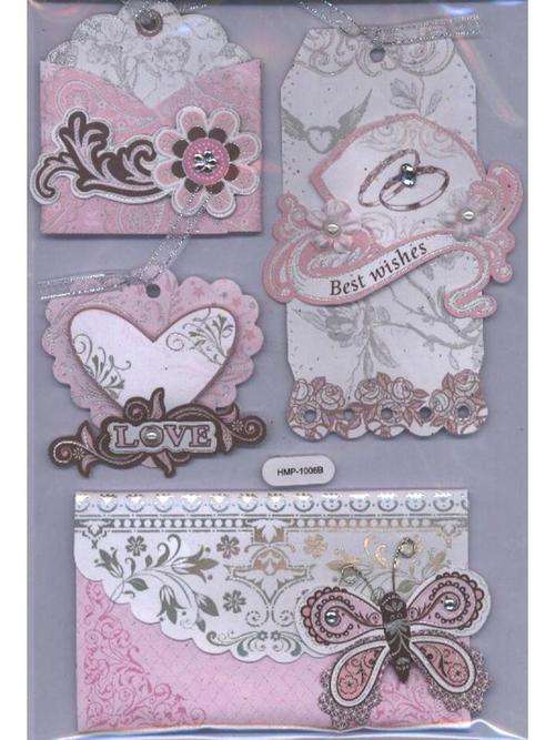 HANDMADE 3-D EMBELLISHMENTS - theme WEDDING - pack size 125x185mm