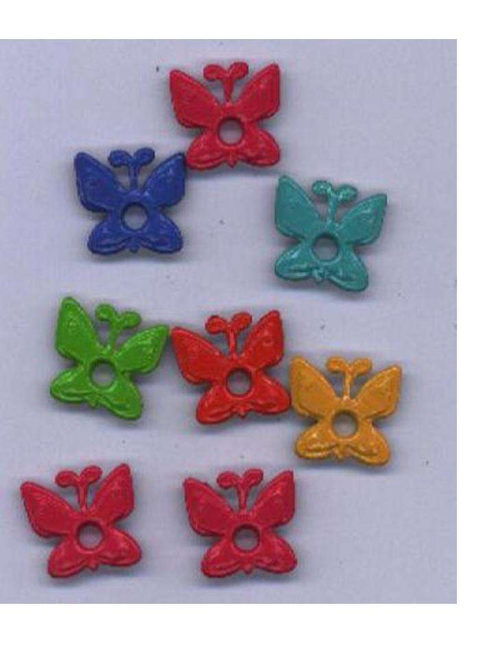 EYELETS - butterflies various colours - size 15mm (4/pkt)