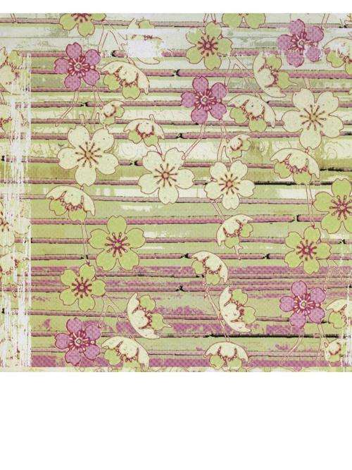 YELLOW AND PINK FLOWER SCRAPBOOK PAPER - 8X8 INCHES (20cmx20cm)