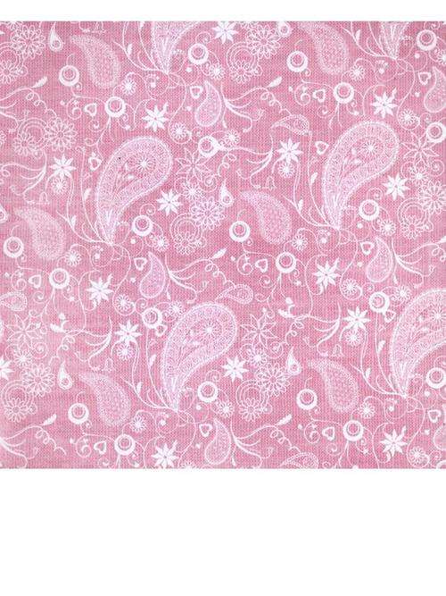 PINK AND WHITE PAISLEY DESIGN SCRAPBOOK PAPER - 8X8 INCHES (20cmx20cm)