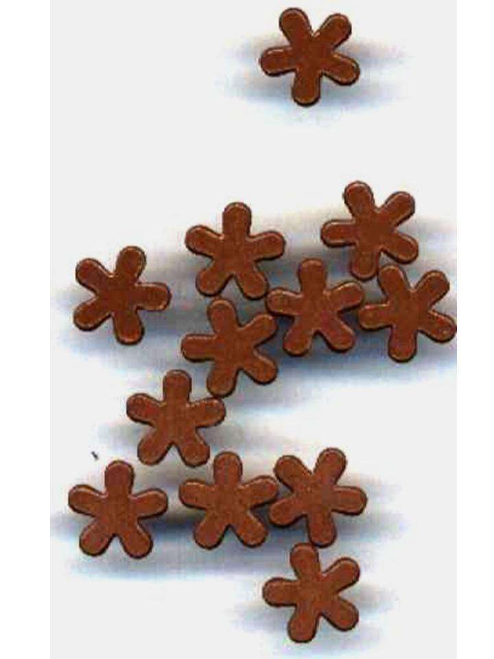 BRADS:  Large flower brads - colour chocolate brown - 12 per packet