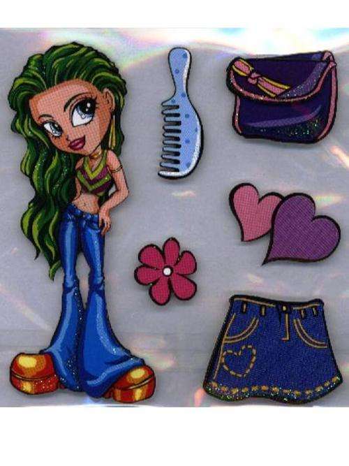 GLITTER GIRL 3-D scrapbook embellishments - pack size 100x100mm
