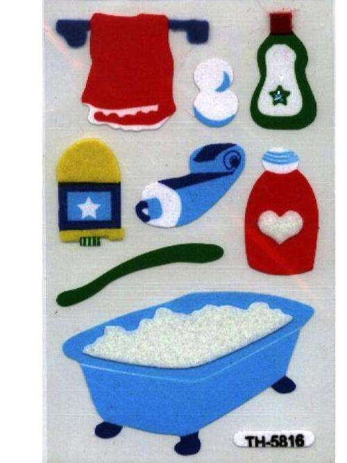 3-D FELT EMBELLISHMENTS - BATH TIME  - pack size 75x120mm