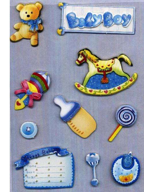 BABY BOY - fun 3-D stickers for your baby pages   -   pack size 150x110mm