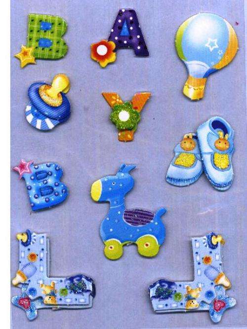 BABY BOY - fun 3-D stickers for your baby pages   -   pack size 150x110mm