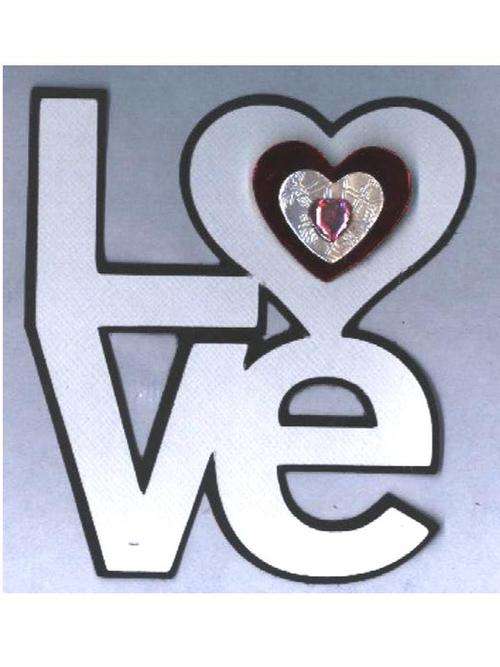 LOVE phrase - two colours - SIZE 90X80MM