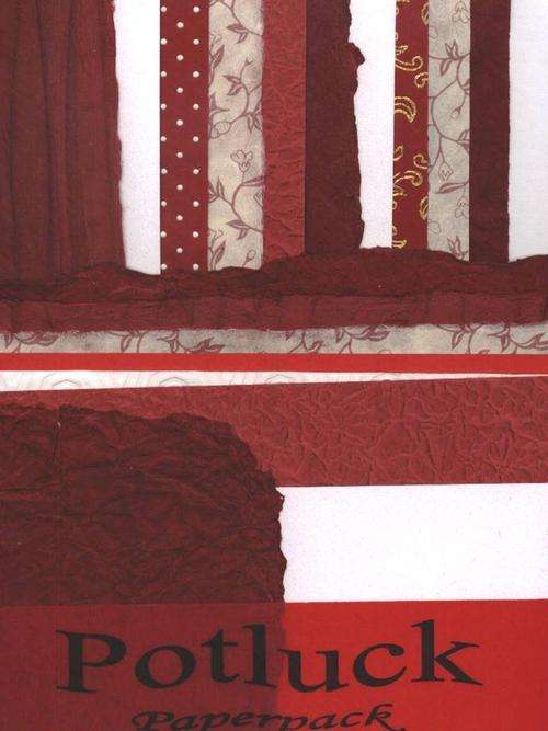 POTLUCK PAPER - RED - Various shades of  textured paper in various sizes