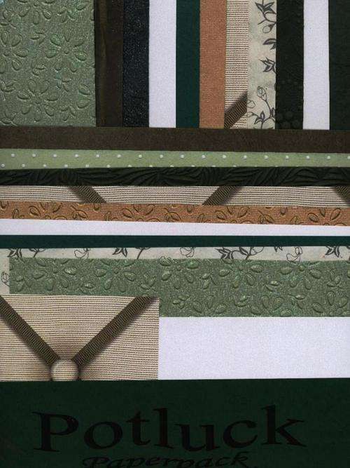 POTLUCK PAPER -  GREEN   - Various shades of  textured paper in various sizes