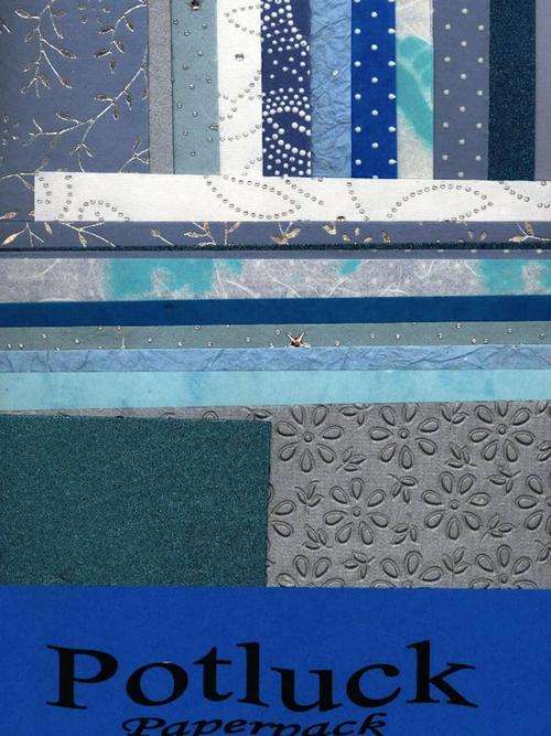 POTLUCK PAPER - SEASPRAY - Various shades of  textured paper in various sizes