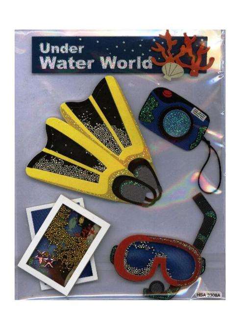 UNDER WATER WORLD- shaker box 3-D embellishments - pack size - 120x150mm