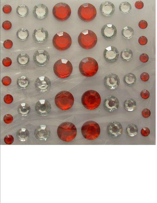 DIAMANTE - 50 per packet - colour clear and RED