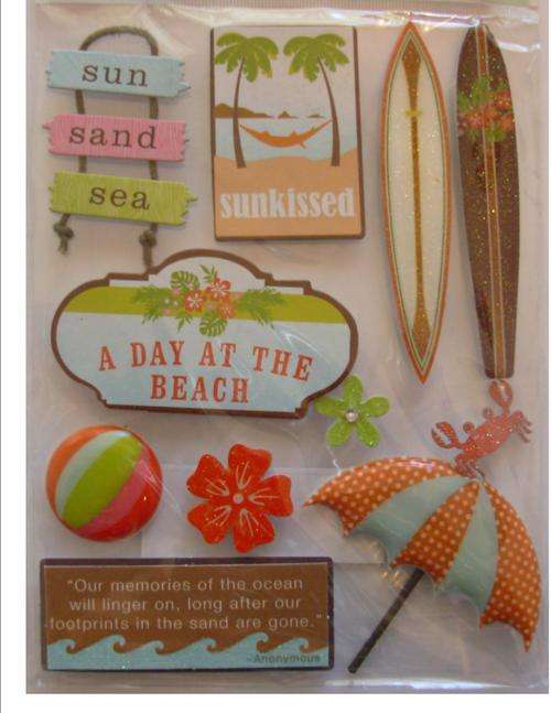 MAKING MEMORIES DESIGN:  a day at the beach - pack size 120x155mm