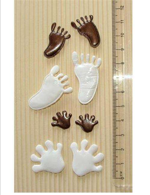 FABRIC DECORATION HANDS AND FEET - 8 per packet