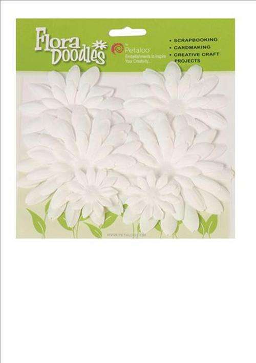 SILK FLOWERS DAISY LAYERS - colour white