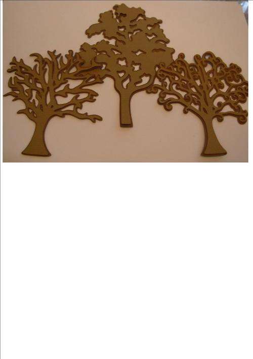 TREES - 3 different sizes - 2 different shades - 3 trees per packet