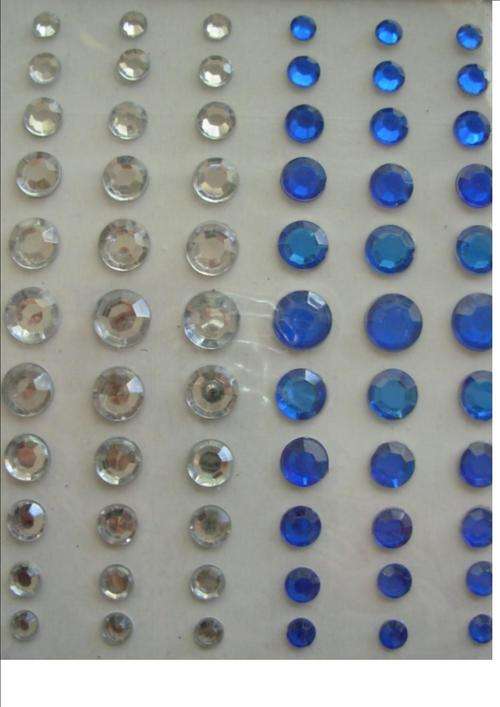 BLING :  6 different sizes:  clear and blue  (66 per packet)