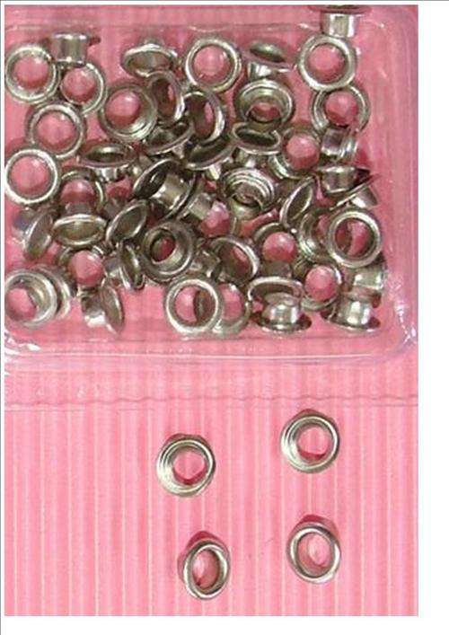 ON SPECIAL:  50 large eyelets:  colour SILVER