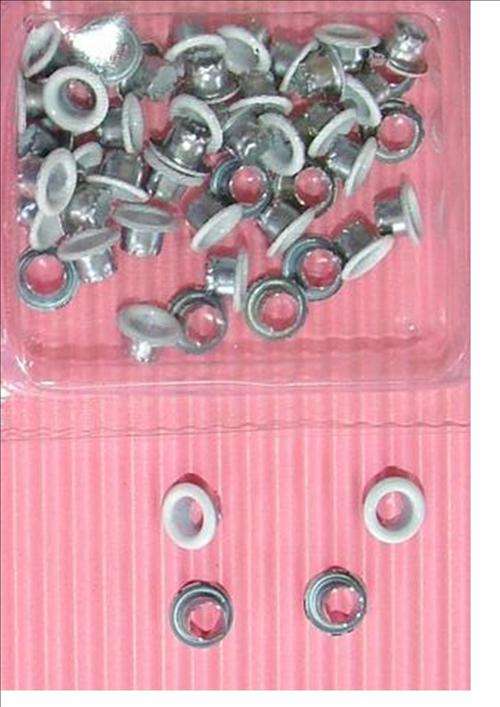 ON SPECIAL:  50 large eyelets:  colour WHITE