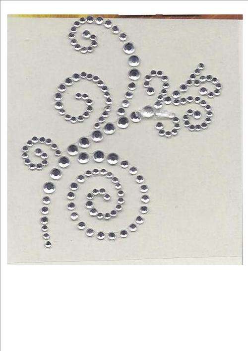 RHINESTONE swirl - pack size 70x70mm