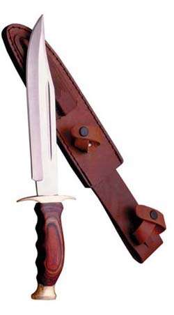STUNNING NEW HUNTING RAMBO KNIFE 37 cm Steel with leather sheath
