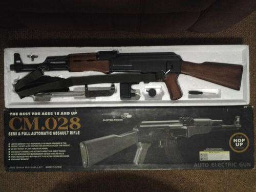 CM.028 AK47 AIRSOFT RIFLE,METAL,SEMI & FULL AUTOMATIC, HOP UP, ELECTRIC POWER GEAR BOX
