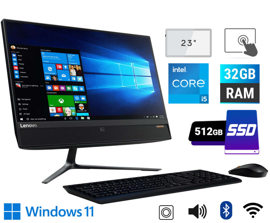 Lenovo AIO i5 32GB RAM 512GB SSD 23 TouchScreen All-in-One Desktop PC