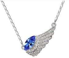 Crystal Blue Wings Necklace