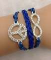 Infinity Bracelets Dark Blue Glitter Peace