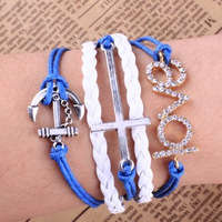 Infinity Bracelet Cross Glitter Anchor Love