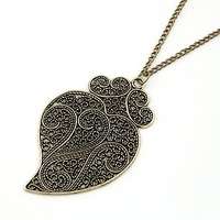 Vintage Style bronze leaf design necklace