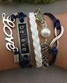 Infinity Bracelet Dark Blue  believe Wings Love