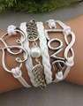 Infinity Bracelet White pearl Love