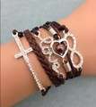 Infinity Bracelet  Rhinestone love Cross
