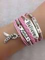 Infinity Bracelet pink believe faith cancer awareness