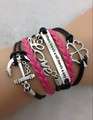 Infinity Bracelet Pink and Black 'Where theres a will theres a way'