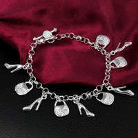 925 sterling silver plated charms  Bracelet