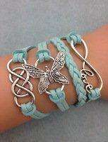 Infinity Bracelet blue butterfly love