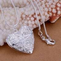 925 sterling silver plated necklace with heart pendant