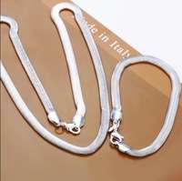 925 sterling silver plated snake design Necklace with  bracelet set