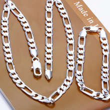 925 sterling silver plated 4mm thick neacklace with FREE bracelet