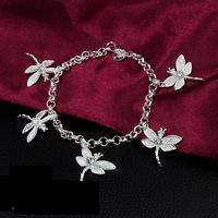 925 sterling silver plated  Dragonfly charms  Bracelet