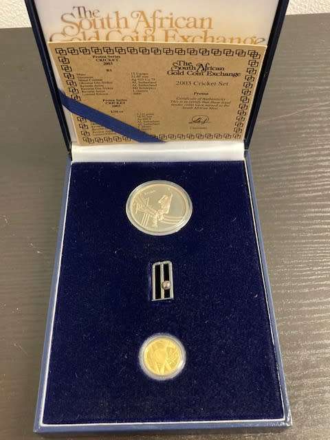 2003 Cricket Set - 1/0oz Gold and R1 Silver Protea