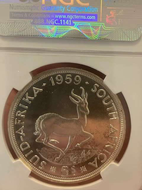 1959 Five Shiiling Crown Proof 66