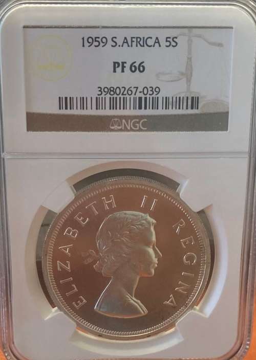 1959 Five Shiiling Crown Proof 66