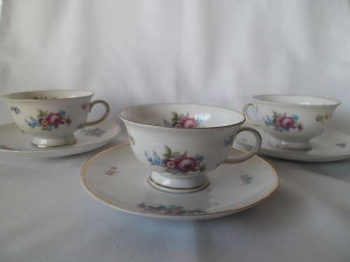 Rosenthal, Germany Selb Plosberg, AIDA set of 3 tea cups and saucers