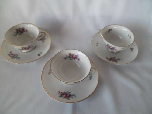 Rosenthal, Germany Selb Plosberg, AIDA set of 3 tea cups and saucers
