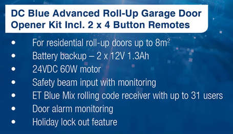 ET DC Blue Advanced Roll Up garage door motor KIT