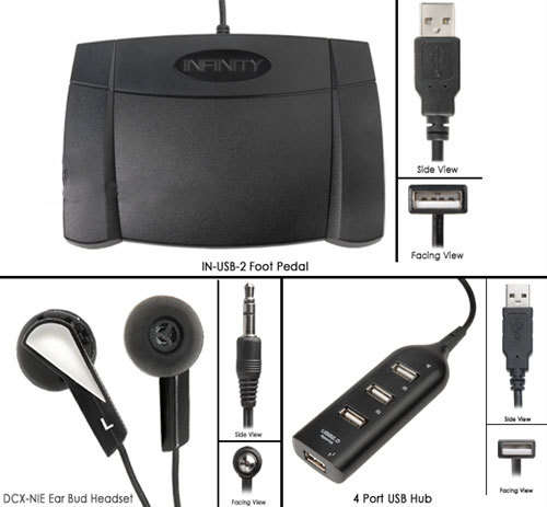 Infinity USB Foot Pedal for Computer Transcription - In Stock
